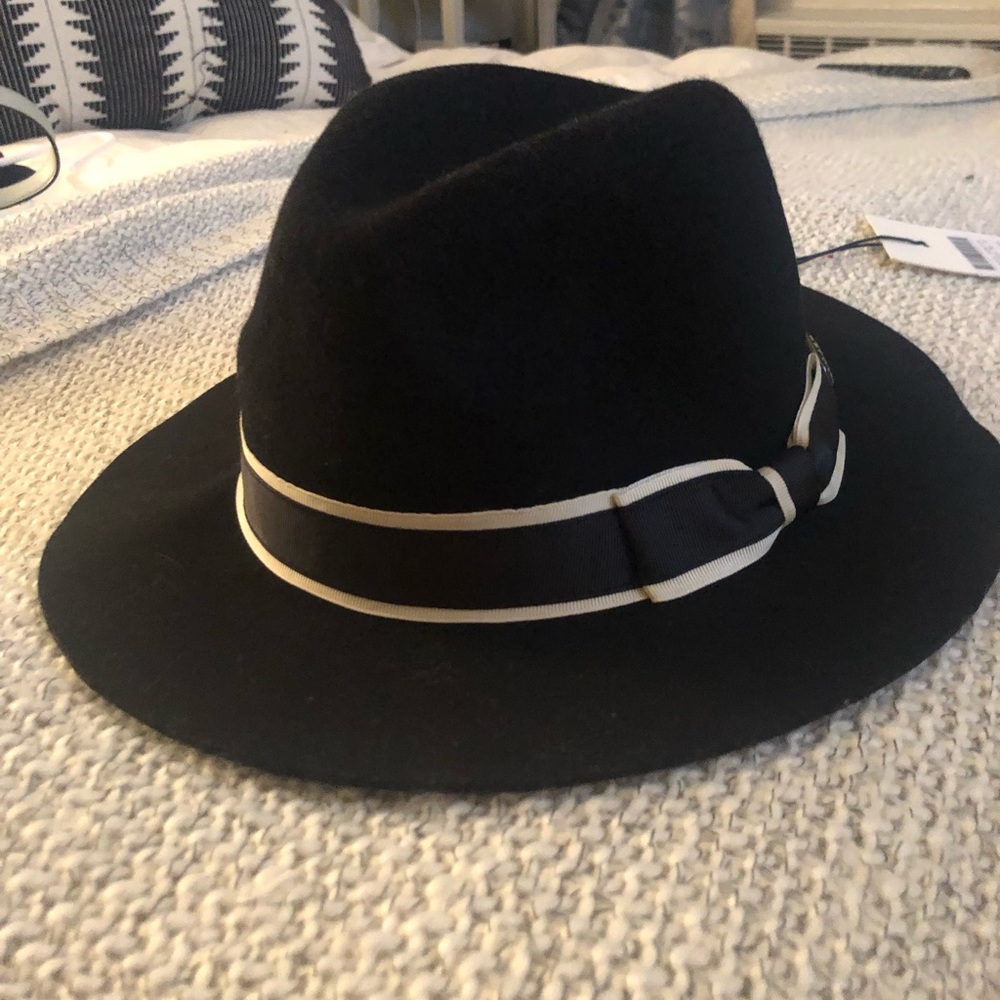 Scotch and Soda black wool hat with ribbon